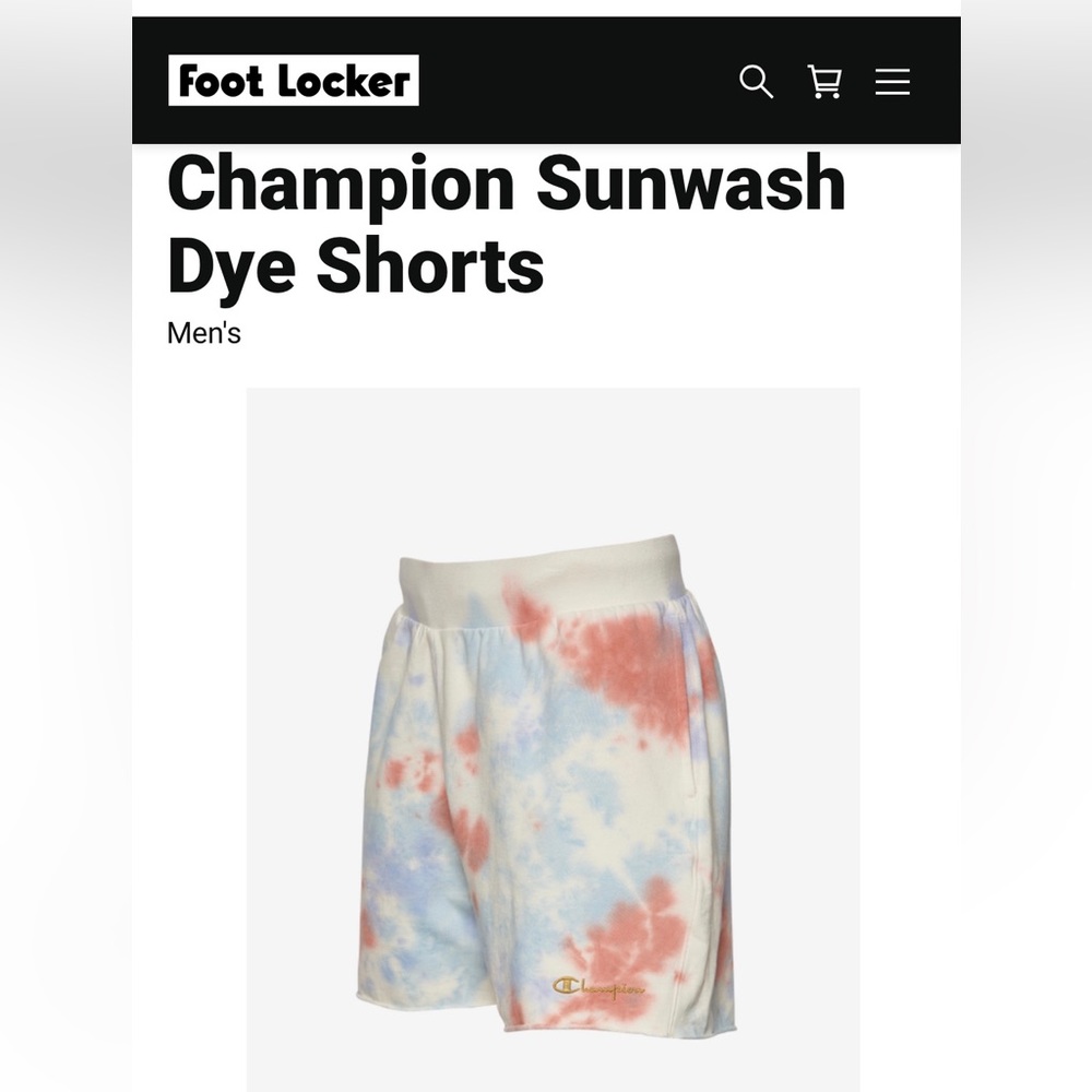 Champion Tie-Dye Athletic Shorts in Cream, Blue & Coral - Picture 5 of 11